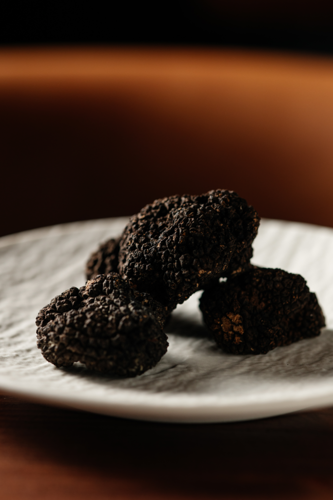 Truffles on plate